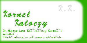 kornel kaloczy business card